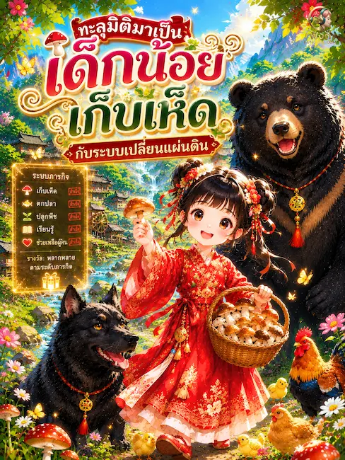 ปกนิยายเด็กน้อยเก็บเห็ด